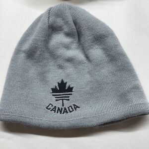 Adidas Climawarm Gray Knit Beanie Hat W/ Black Fleece Lining Canada Olympic Edt